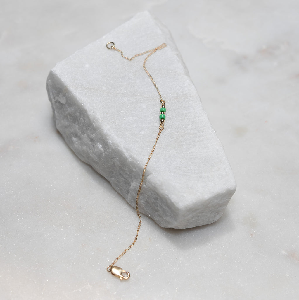 Green Seed Bead Bracelet