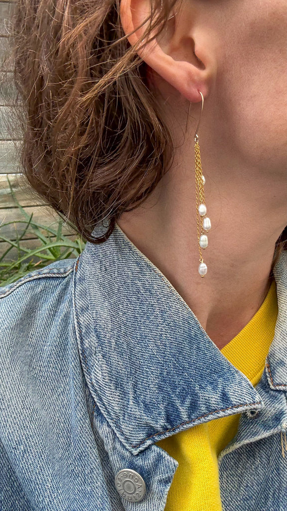 Rope Chain Pearl Drops