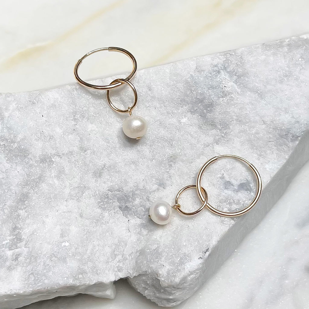 Pearl and Circle Charm Sleepers