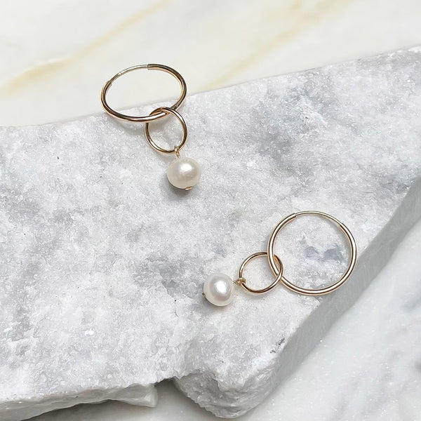 Amy Tamblyn Pearl and Circle Charm Sleepers