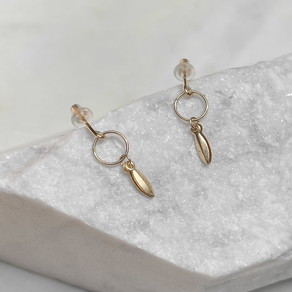 Marquise charm and circle studs