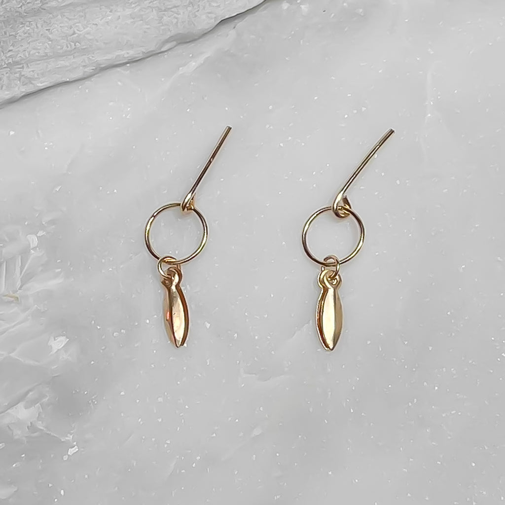 Marquise charm and circle studs