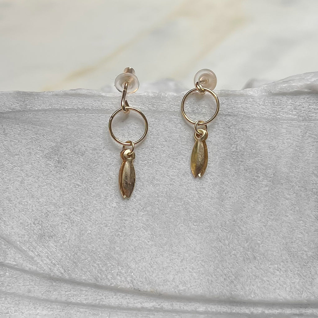 Marquise charm and circle studs