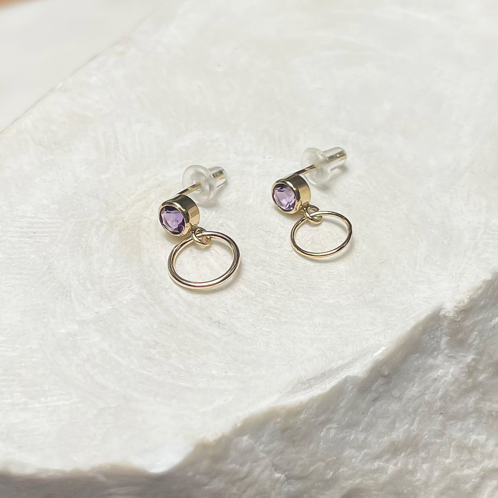 Cubic Zirconia Circle Studs