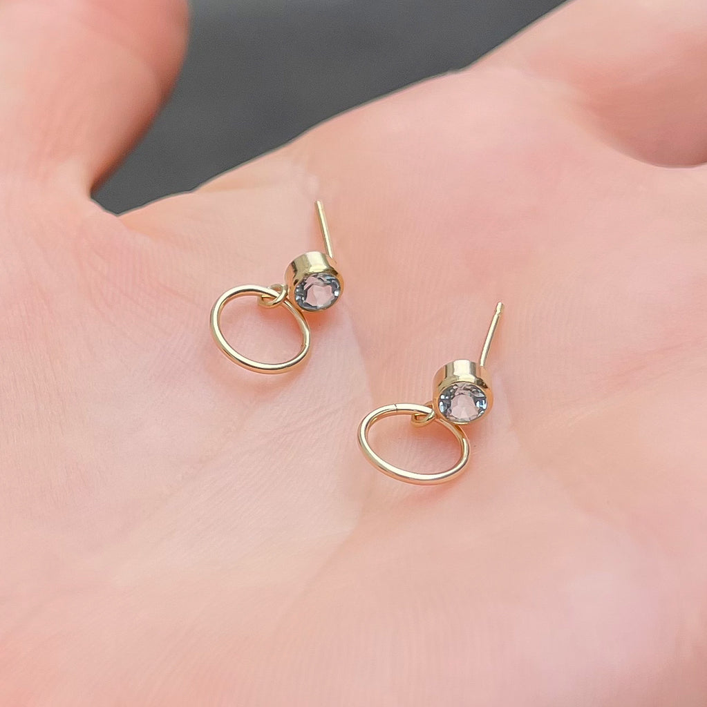 Cubic Zirconia Circle Studs