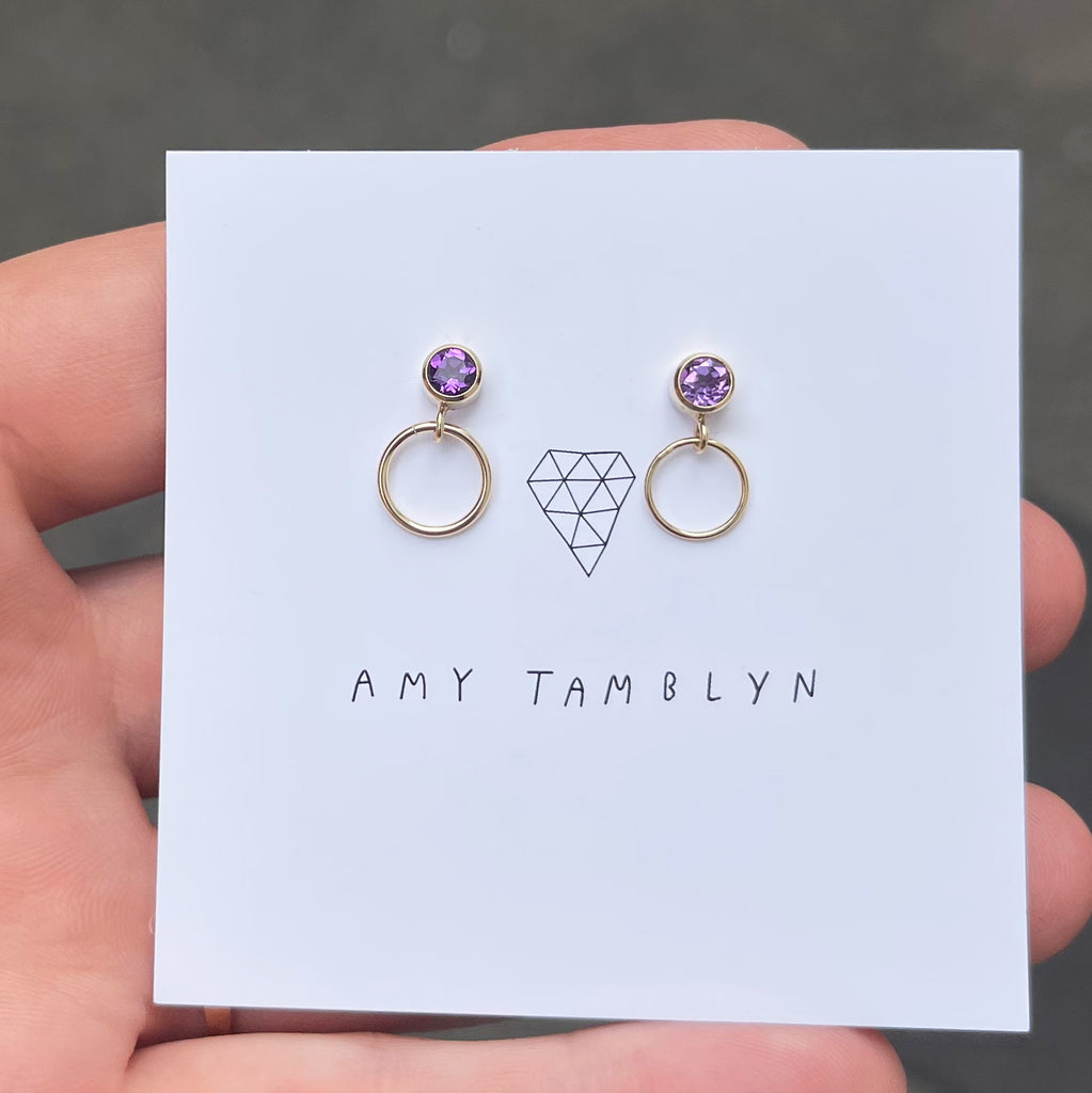 Cubic Zirconia Circle Studs