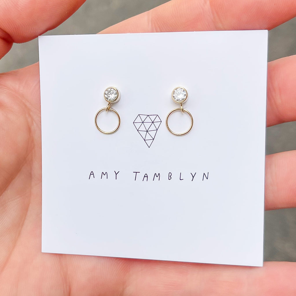 Cubic Zirconia Circle Studs