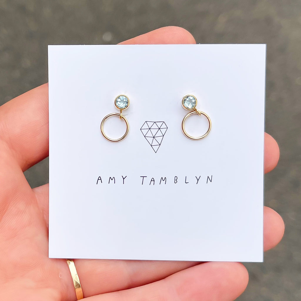 Cubic Zirconia Circle Studs