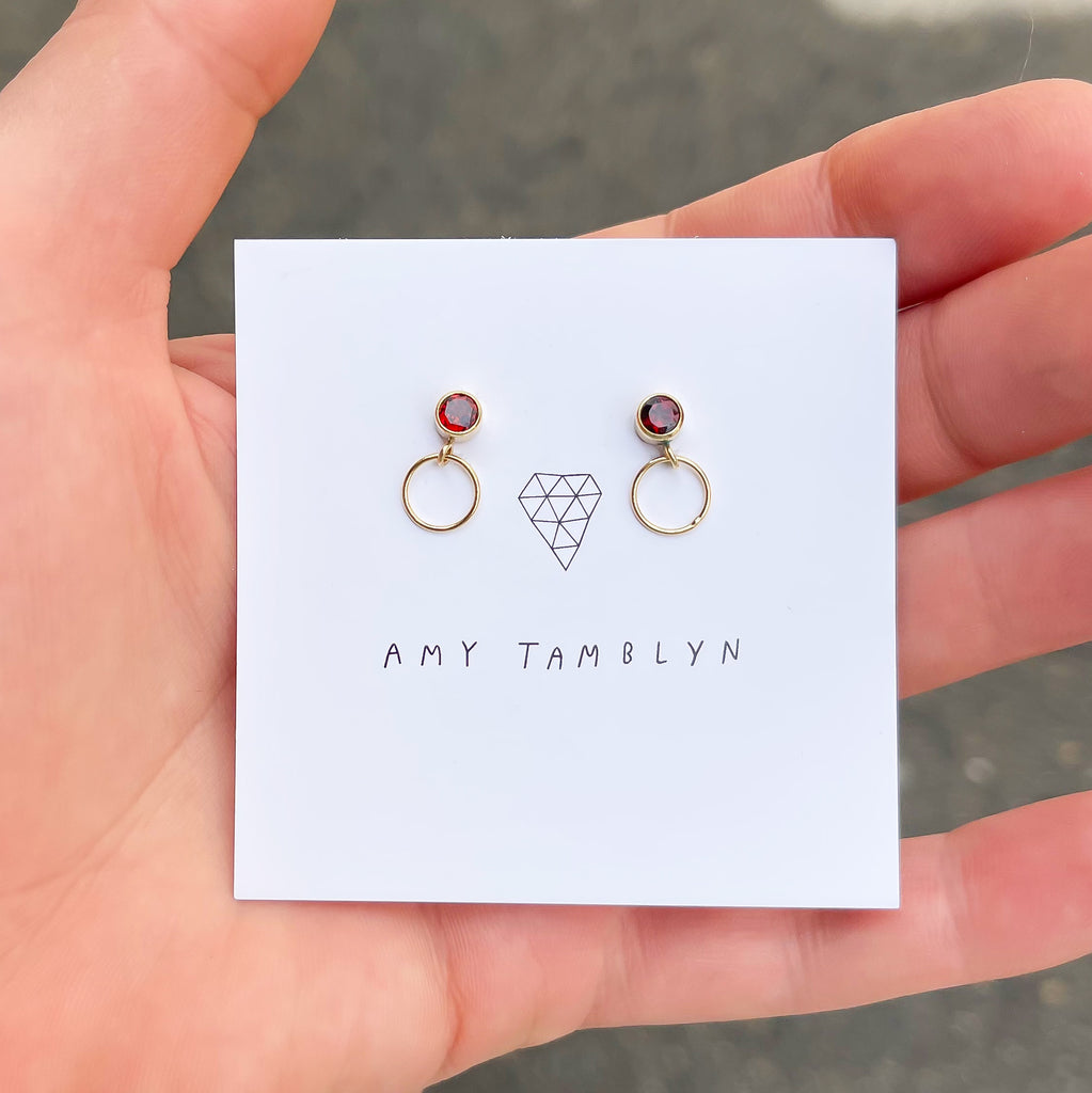 Cubic Zirconia Circle Studs