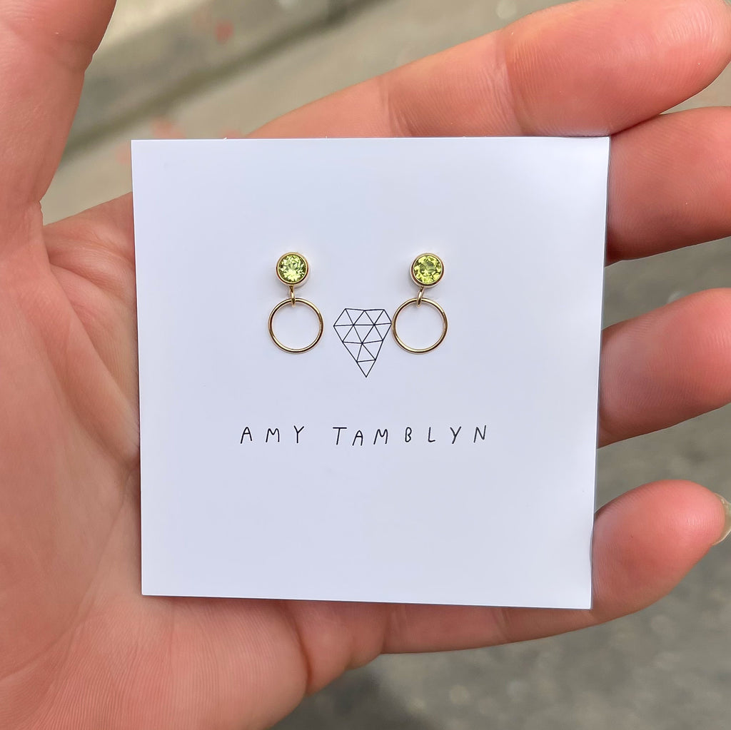 Cubic Zirconia Circle Studs