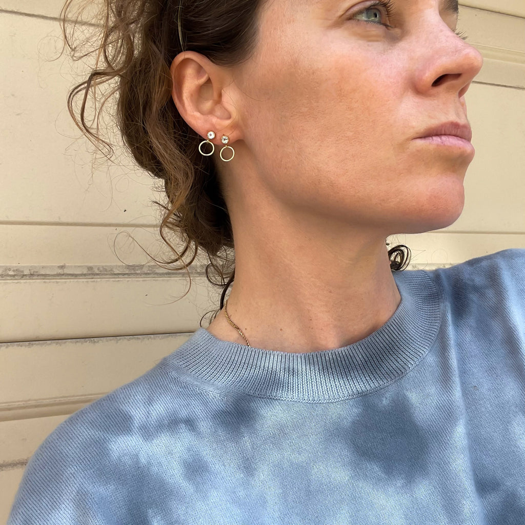 Cubic Zirconia Circle Studs