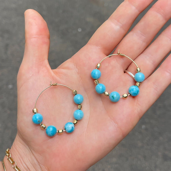 Amy Tamblyn Blue Chalcedony Hoops