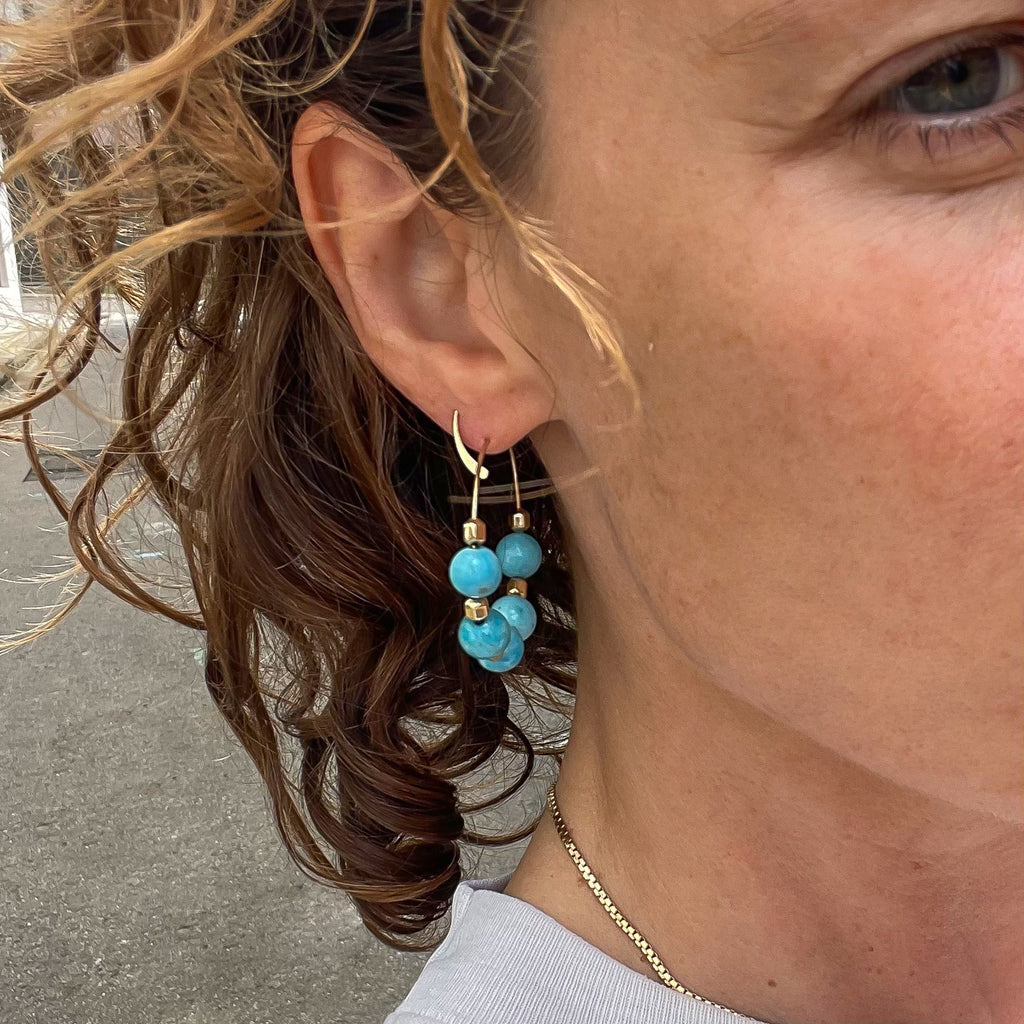 Blue Chalcedony Hoops