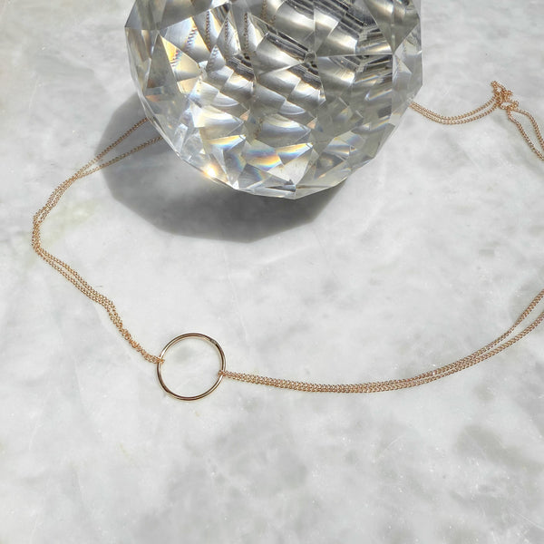 Amy Tamblyn Gold Hoop - Double Chain