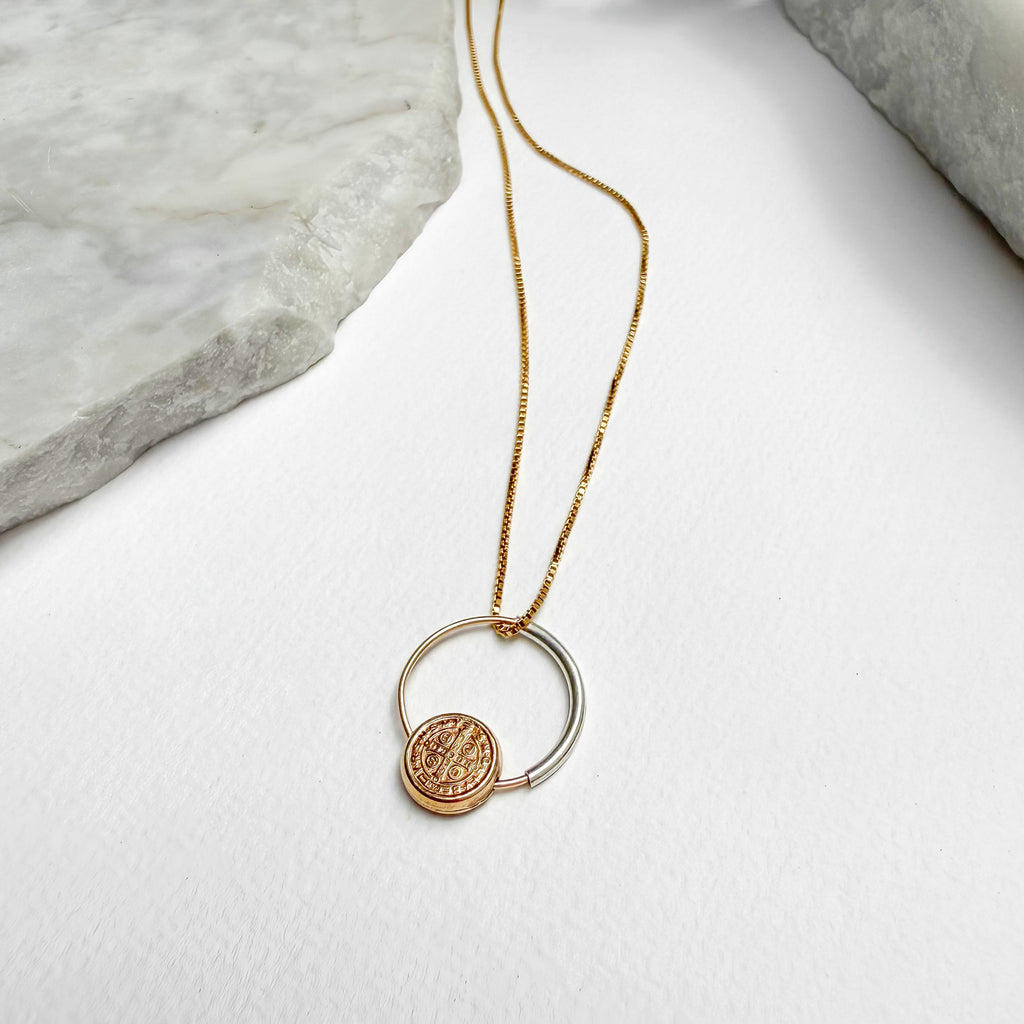 Saint Benedict Coin Necklace
