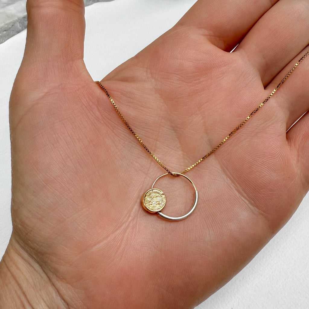 Saint Benedict Coin Necklace