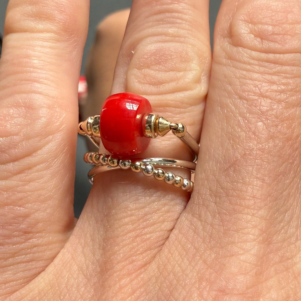 Vintage Red Coral Ring