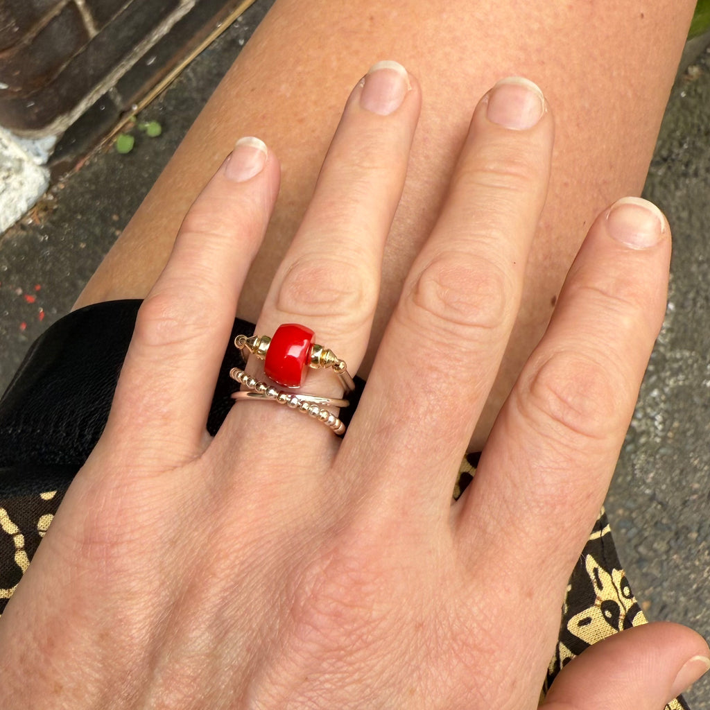 Vintage Red Coral Ring
