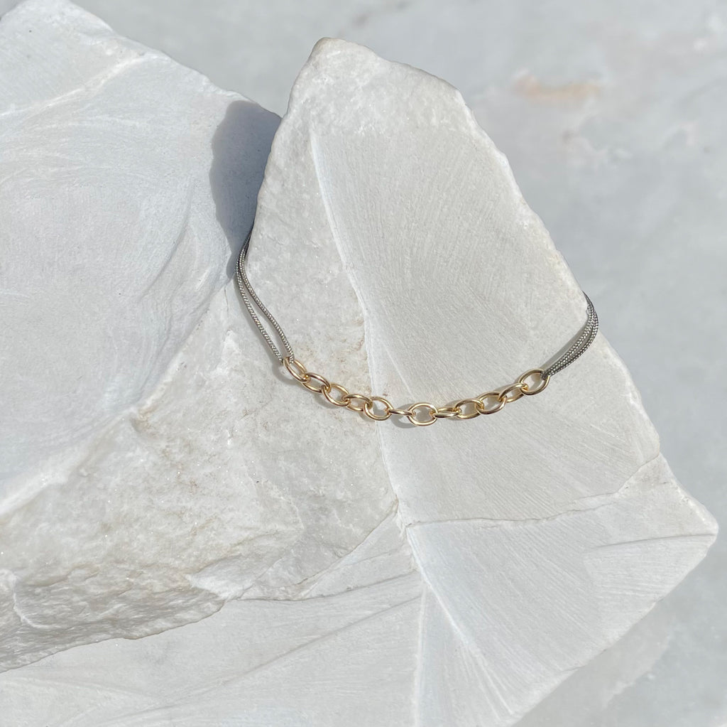 Gold Chain Thread Bracelet
