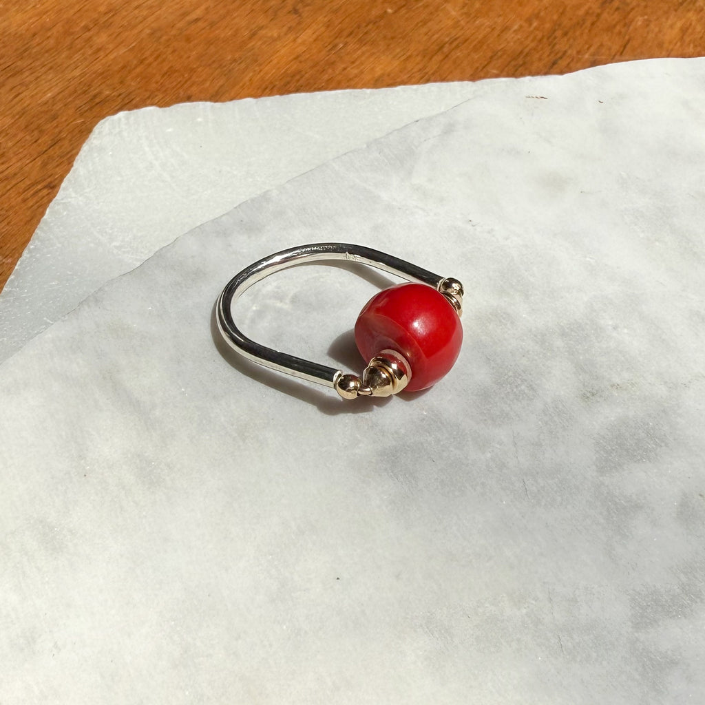 Vintage Red Coral Ring