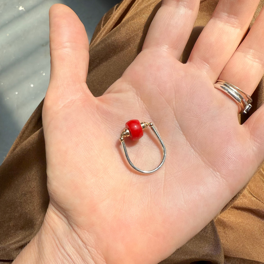Vintage Red Coral Ring