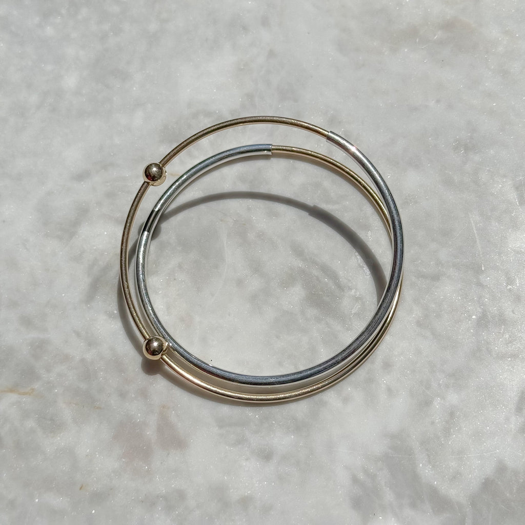 Double Bead Lunar Bangle