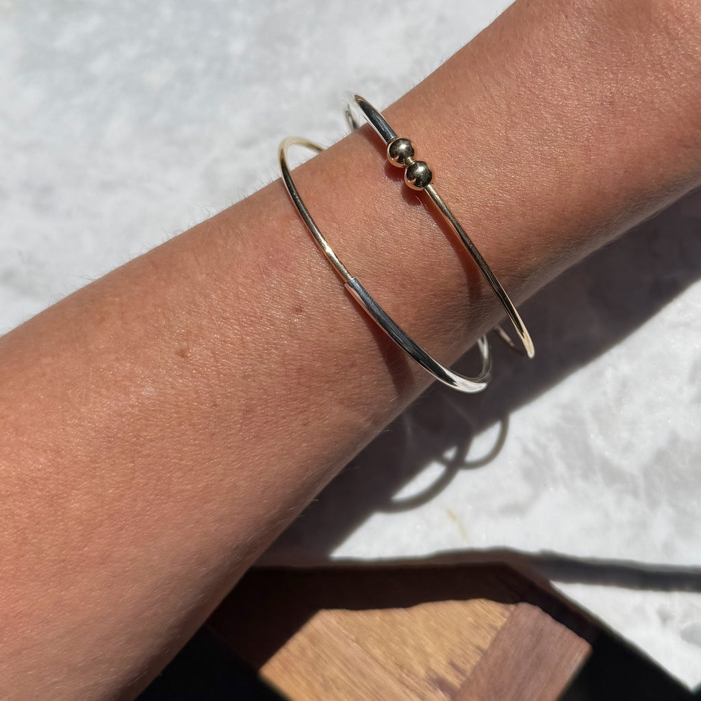 Double Bead Lunar Bangle