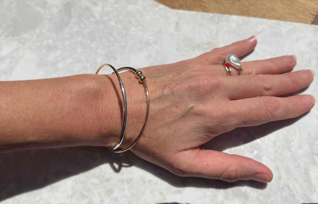 Double Bead Lunar Bangle