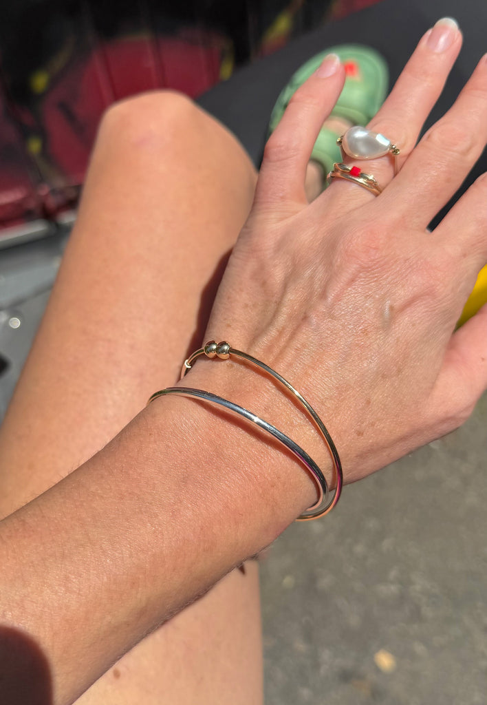 Double Bead Lunar Bangle