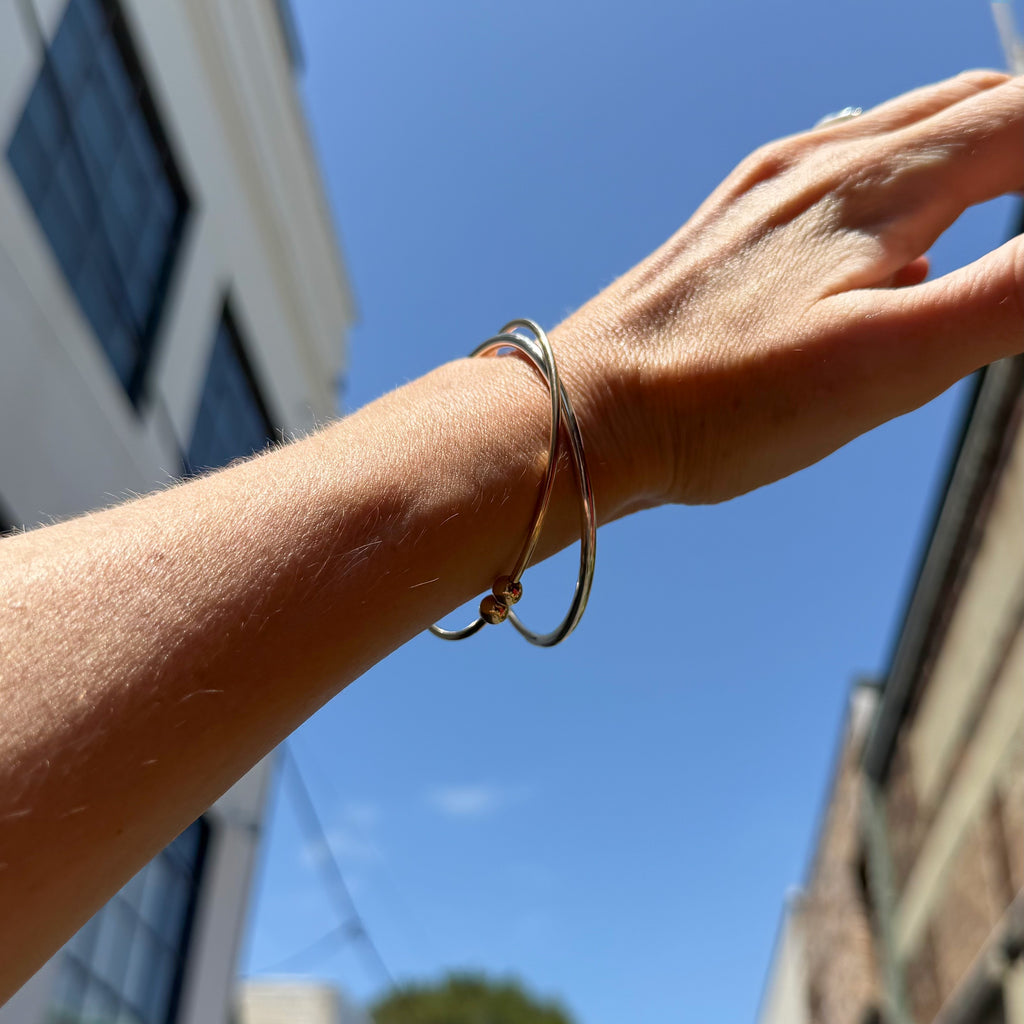 Double Bead Lunar Bangle