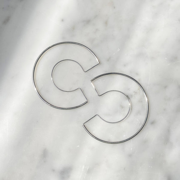 Amy Tamblyn Silver C Hoops