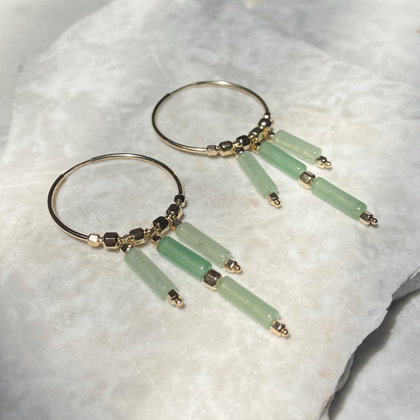 Amy Tamblyn Aventurine Tiered Hoops