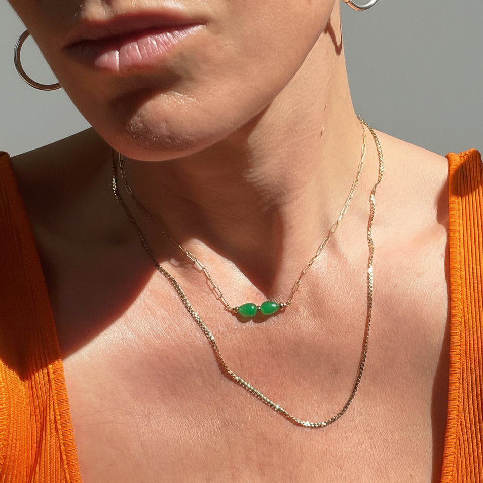 Jade Paperclip Chain