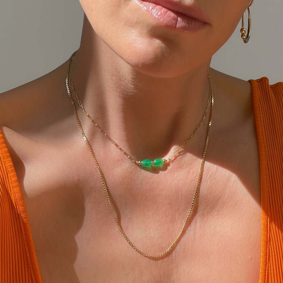 Jade Paperclip Chain