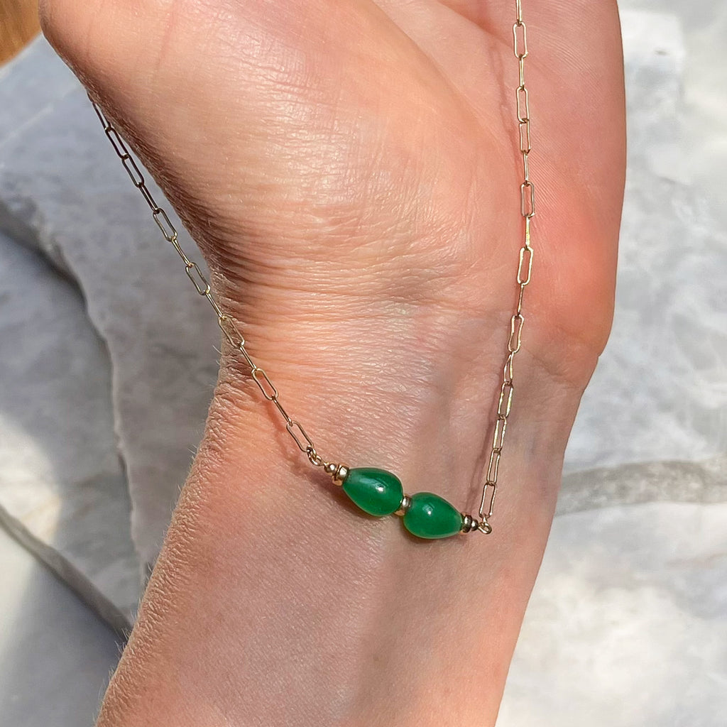Jade Paperclip Chain