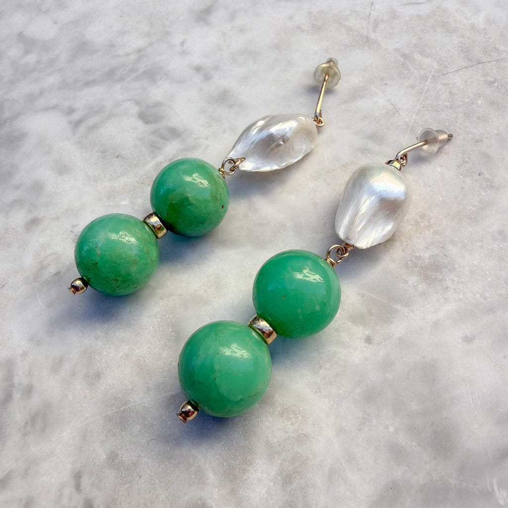 Chrysoprase & Pearl Drops
