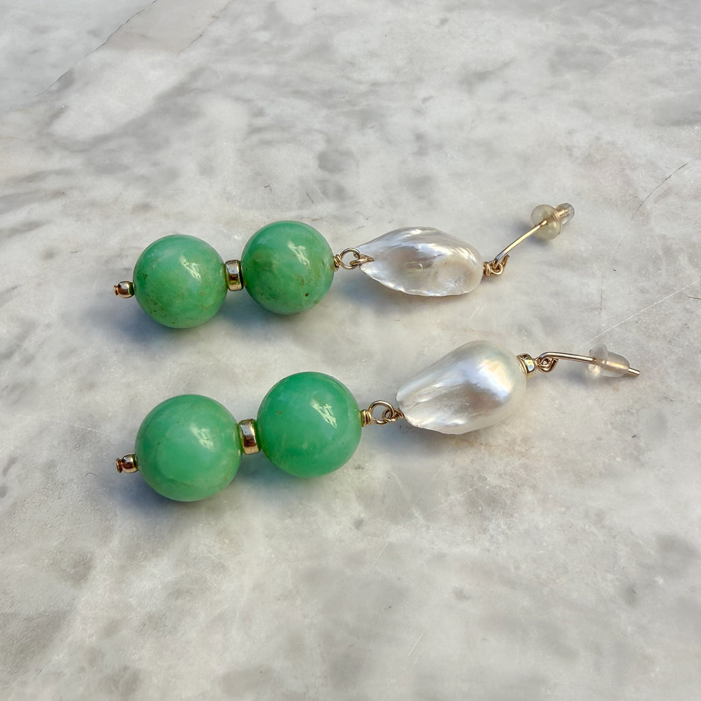 Chrysoprase & Pearl Drops
