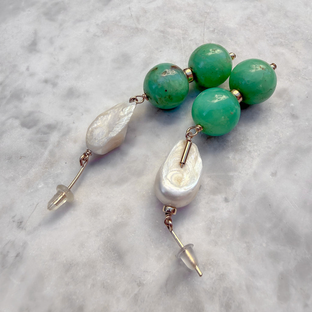Chrysoprase & Pearl Drops