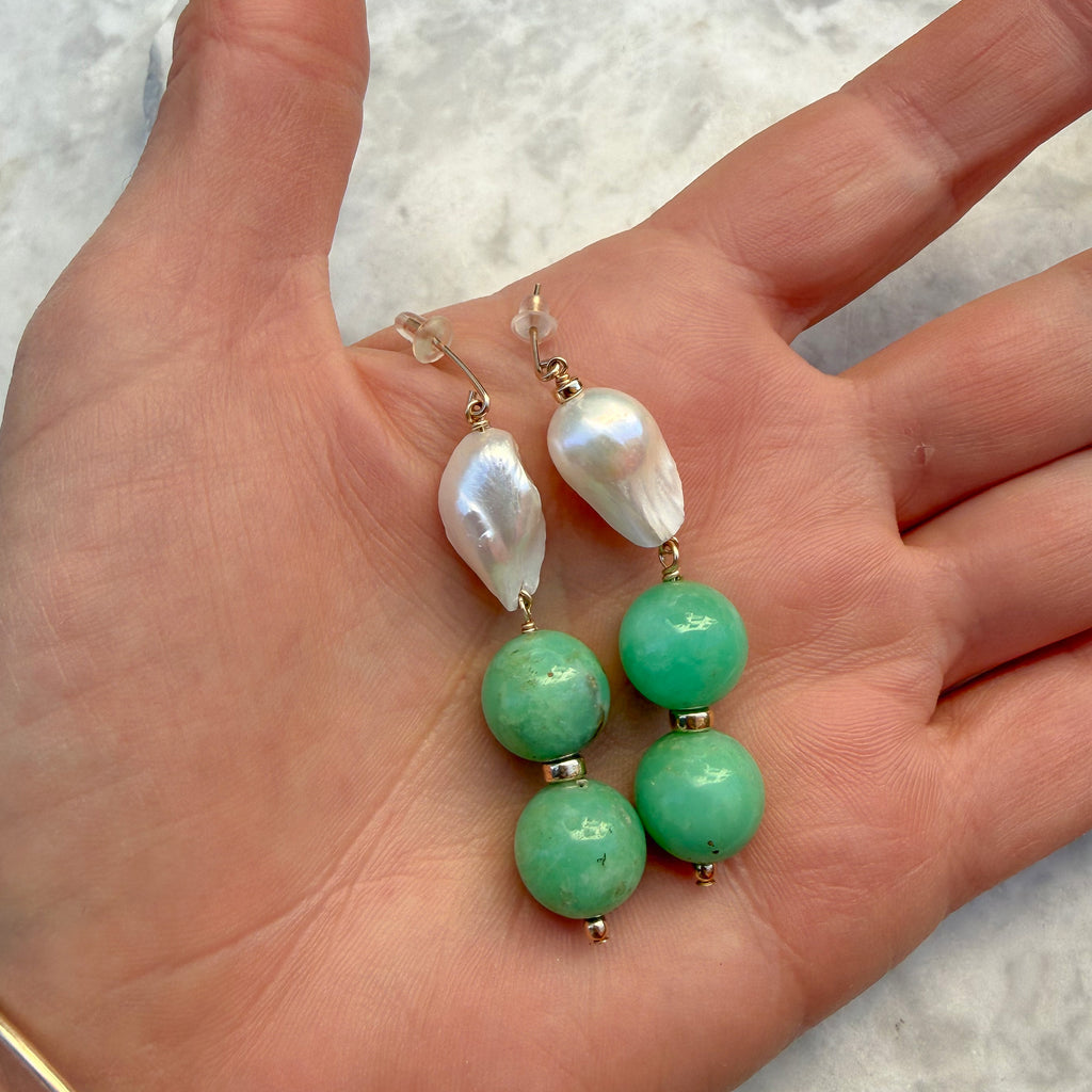 Chrysoprase & Pearl Drops