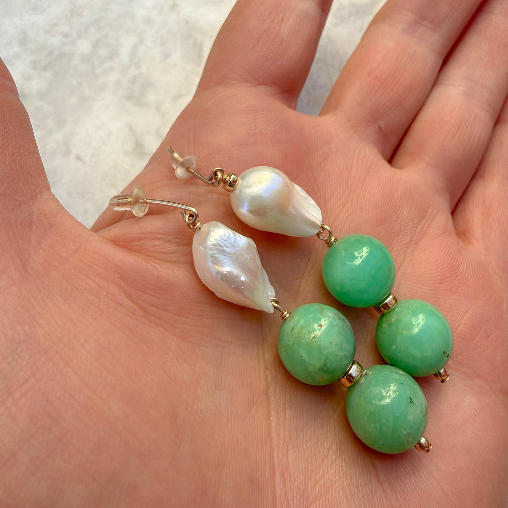Chrysoprase & Pearl Drops