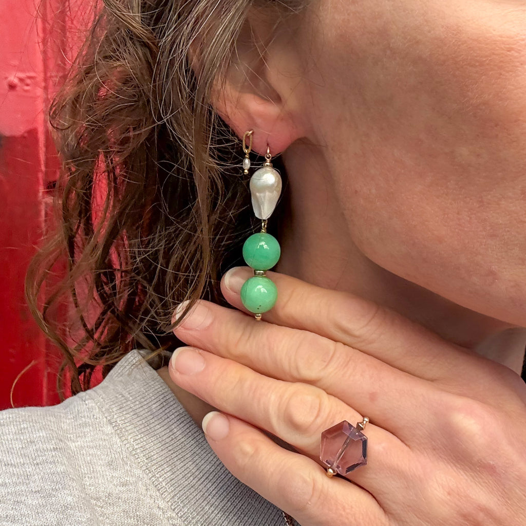 Chrysoprase & Pearl Drops