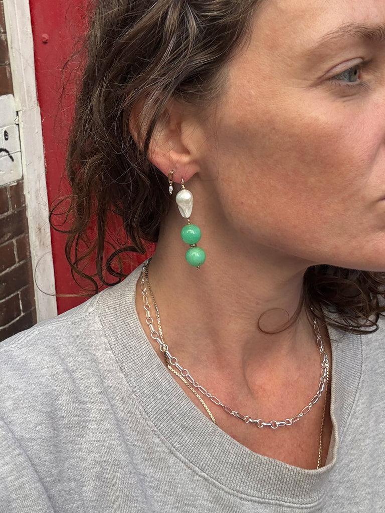 Chrysoprase & Pearl Drops
