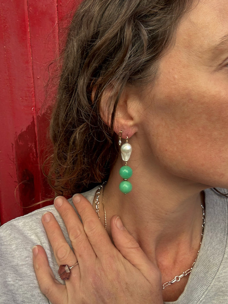 Chrysoprase & Pearl Drops