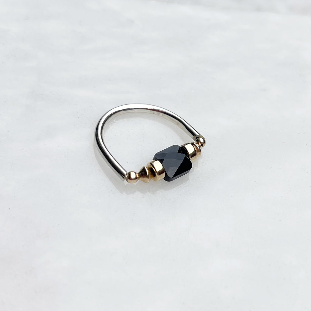 Black Crystal Pinky Ring