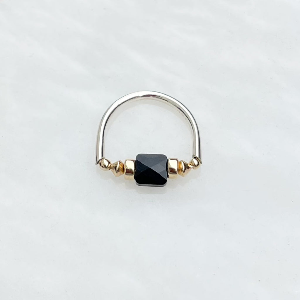 Black Crystal Pinky Ring