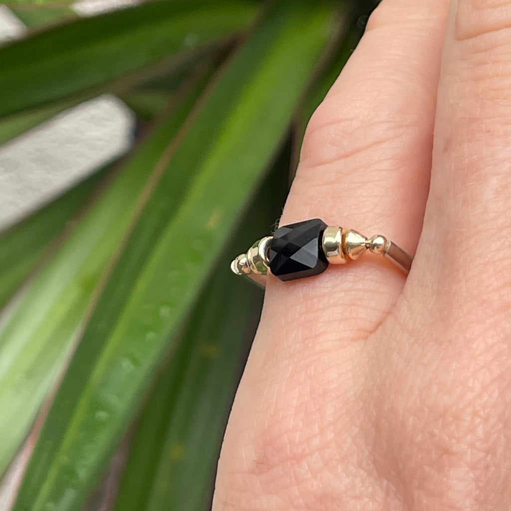 Black Crystal Pinky Ring