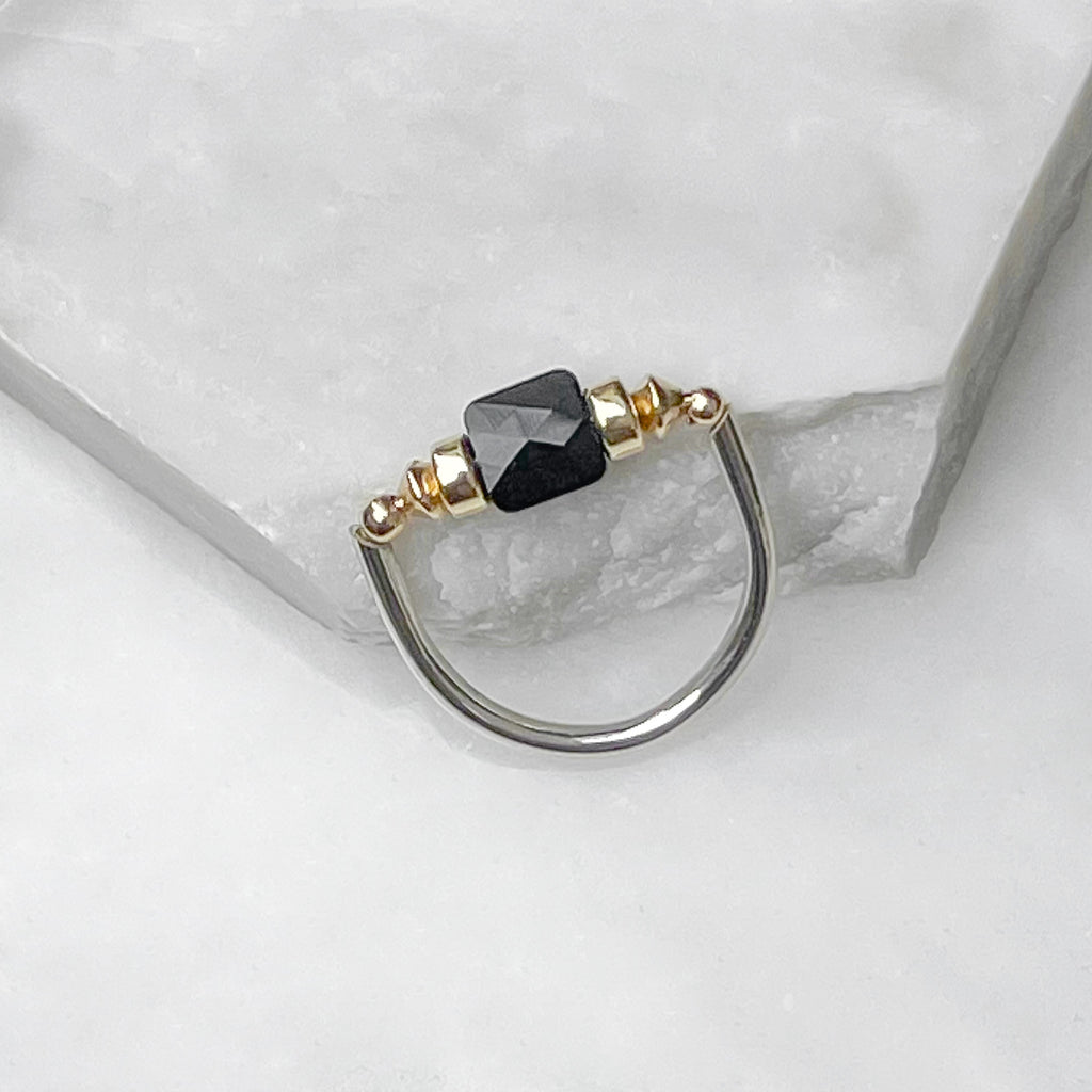 Black Crystal Pinky Ring