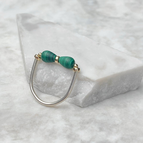 Amy Tamblyn Malachite Butterfly Ring