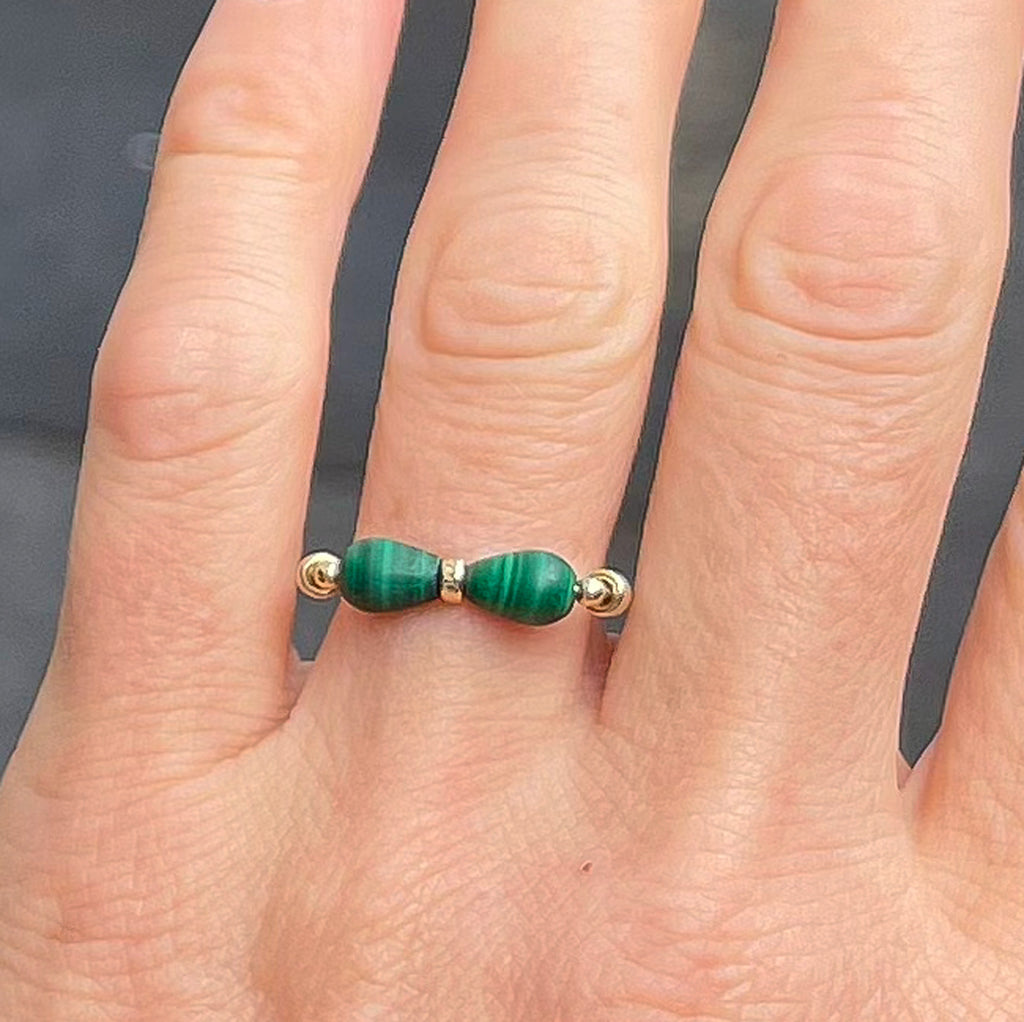 Malachite Butterfly Ring