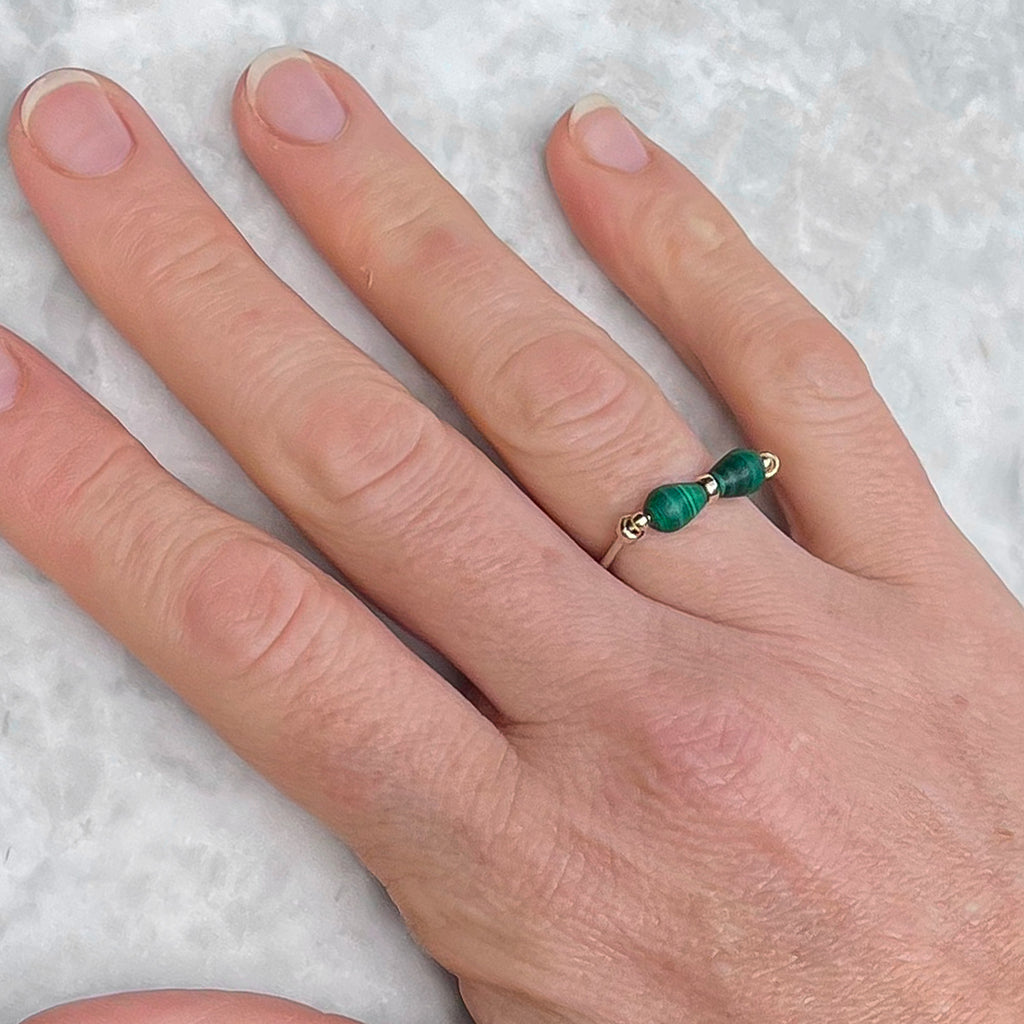Malachite Butterfly Ring